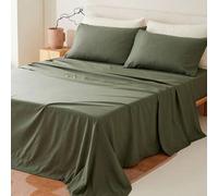 Shein 1 pieza Sábana individual de 80 g/m² de microfibra súper suave, hipoalergénica, transpirable, lavable a máquina, resistente a las arrugas, no se desti