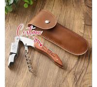 Shein 1 Pieza Sacacorchos personalizado con grabado, abridor de botellas de vino con funda y mango de madera, regalo para amigo, Día del Padre, cumpleaños,