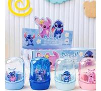 Shein 1 pieza Sacapuntas de Lápiz de Disney Stitch - Diseño de personaje lindo, material de plástico duradero, disponible en 3 colores (azul/rosa/transparen