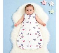 Shein 1 pieza Saco de dormir sin mangas suelto y lindo con estampado aleatorio de mariposa blanca para recién nacidos, 0.5 TOG, adecuado para un mejor desca