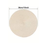 Shein 1 pieza Salvamanteles redondo de 15 pulgadas tejido en PP, lavable, antideslizante y con aislamiento térmico, adecuado para decorar la mesa del hogar,