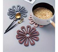 Shein 1 pieza Salvamanteles redondo resistente al calor de silicona antideslizante para platos, ollas y tazas en la cocina - Lavar a mano solamente, materia