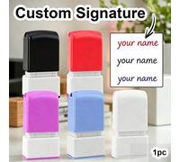 Shein 1 pieza Sello de firma con nombre personalizado, sellos de nombre personalizados, sello de nombre autohinchable DIY personalizado, sellos para firmar