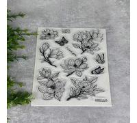 Shein 1 pieza Sello de goma transparente con diseño de árbol de pino, sello retro de goma transparente para hacer patrones especiales, manualidades de scrap