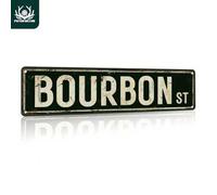 Shein 1 pieza, Señal de metal de la calle Bourbon, cartel de pared de arte de lata de alcohol vintage para decoración del hogar, bar, pub, club, oficina, 3.