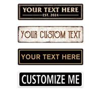 Shein 1 pieza Señal de metal vintage personalizada Putuo Decor, tu texto aquí, placa de señal personalizada para decoración de hogar, granja, bar, pub, club