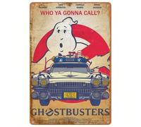 Shein 1 pieza, Señales de metal retro, Señales de Ghostbusters (8x12 pulgadas / 20 cm x 30 cm), Placa antigua para decoración de pared, cueva de hombres, de