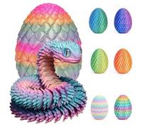 Shein 1 pieza Serpiente 3D impresa con articulaciones móviles y huevos sorpresa, decoración de escritorio colorida para el hogar u oficina, adecuada para un