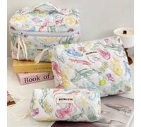 Shein 1 pieza/set Bolsa de cosméticos con estampado de vida marina colorida, bolsa de cosméticos con estampado de vida marina vibrante, set de bolsas de maq