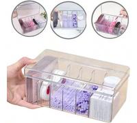 Shein 1 pieza/set Caja de almacenamiento multifuncional para extensiones de pestañas, herramientas de maquillaje de pestañas postizas, caja a prueba de polv