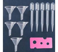 Shein 1 pieza Set de 11 embudos pequeños transparentes y pipetas de plástico, abridor de botellas esenciales, apto para botellas de perfume roll-on