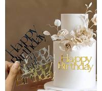 Shein 1 pieza/Set de 3 piezas Decoración de tarta "Feliz Cumpleaños" de PMMA, decoración moderna con gráficos de letras para la parte superior de la tarta p
