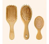 Shein 1 pieza /Set de 3 piezas Juego de cepillos desenredantes de cabello, Cepillo y peine de bambú para mujeres y hombres con cerdas de bambú natural - Cep