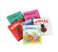 Shein 1 pieza/Set de 6 Libros de tela resistentes al desgarro con temática Montessori, educación temprana para bebés, libros interactivos de aprendizaje lav