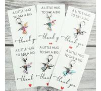 Shein 1 pieza/Set de 6 llaveros de colibrí de colores, con tarjeta de agradecimiento, llavero de colibrí, colgante con tema animal, ideal para familia, amig