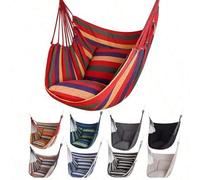 Shein 1 pieza Silla de hamaca cómoda para exteriores, cuerda de columpio, material de lona, incluye 2 cuerdas y bolsa portátil, columpio para exteriores, re