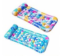 Shein 1 pieza Silla inflable de flotación para piscina con estampado tropical, 2 estilos disponibles con reposacabezas, colchoneta de agua hueca inflable pa