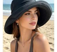Shein 1 pieza Sombrero de ala ancha plegable para mujer, sombrero de verano ligero con protección UV para exteriores, plegable y portátil, adecuado para act