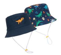 Shein 1 pieza Sombrero de cubo con estampado de dinosaurio para niños, sombrero de cubo reversible unisex para niños y niñas, sombrero de protección solar p