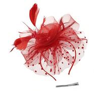 Shein 1 pieza Sombrero de fiesta de té para mujer, sombrero de estilo Kentucky Derby de malla y cinta de satén, adecuado para niñas y damas, mini fascinador