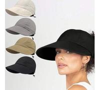 Shein 1 pieza Sombrero de protección solar de verano para mujer con soporte para mascarilla, sombrero de ala ancha tipo cubo, sombrero de cubo plegable de s