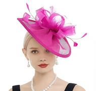 Shein 1 PIEZA Sombrero fascinador para mujer - Cinta de malla con flor de los años 50 y 60, diadema con plumas con clip, sombrero elegante para té, Kentucky