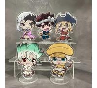 Shein 1 pieza Soporte acrílico del anime Dr. Stone de 10 cm - Figura de Senkuu Ishigami/Gen Asagiri/Ukyou Saionji/Chrome, modelo de personaje exquisito, dec