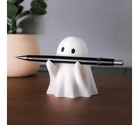 Shein 1 pieza Soporte de bolígrafo con diseño de fantasma lindo, artesanía de resina, inspiración anime, acabado pulido, montaje de tensión, material ABS li