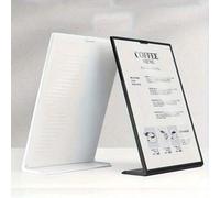 Shein 1 pieza Soporte de exhibición en forma de L - Plástico duradero, tamaño A4/A5/A6 para menús, carteles y fotos - Perfecto para cafeterías, bodas y supe