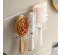 Shein 1 pieza Soporte de pared para cepillo de cristal - Caja de almacenamiento de plástico transparente para el baño para cepillos, peines y artículos de t