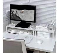 Shein 1 pieza Soporte elevador para monitor de computadora de escritorio, esencial para volver a la escuela, soporte elevador para monitor, estante para sos