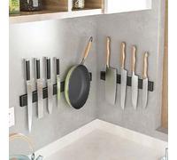 Shein 1 pieza Soporte magnético para cuchillos de acero inoxidable montado en la pared, sin necesidad de perforar, autoadhesivo, distingue el frente y la pa