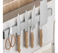 Shein 1 pieza Soporte magnético para cuchillos de cocina (sin necesidad de perforar, viene con pegamento sin clavos, distinguir entre el frente y la parte t