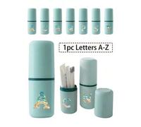 Shein 1 pieza Soporte para cepillo de dientes de la serie de playa, estuche portátil para cepillo de dientes con letras de la A a la Z, mantiene tu cepillo