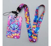 Shein 1 pieza Soporte para tarjeta de estudiante con diseño de dibujos animados, Estuche para tarjeta de identificación con cordón de Mickey Mouse, Protecto