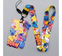 Shein 1 pieza Soporte para tarjeta de estudiante con diseño de dibujos animados, Estuche para tarjeta de identificación con cordón de Mickey Mouse, Protecto