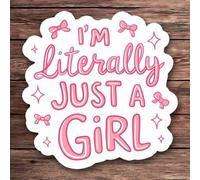 Shein 1 pieza "Soy solo una chica" Pegatina de vinilo - Estética femenina rosa linda, adecuada para botellas de agua, diarios y portátiles | Pegatina resist