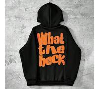 Shein 1 pieza Sudadera casual de estilo callejero para adolescentes varones con estampado de letras "What The Heck" en la espalda, para primavera/otoño/invi