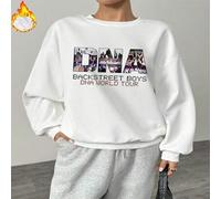 Shein 1 pieza Sudadera con capucha de forro polar con estampado de miembro de la banda Backstreet Boys DNA World Tour para mujer, excelente para uso diario,