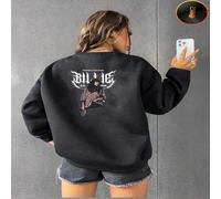 Shein 1 pieza Sudadera con cuello redondo de mujer con estampado gráfico "Happier Than Ever", suave y cálida