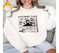 Shein 1 pieza Sudadera con estampado de "Faith In The Future" de Louis Tomlinson, sudadera de forro polar para mujer, cálida y de moda con cuello redondo y