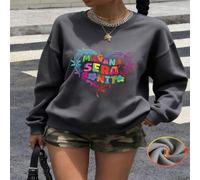 Shein 1 pieza Sudadera con gráfico de corazón "Mañana será bonito", blusa informal y cálida de estilo casual para mujer