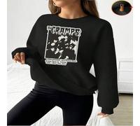 Shein 1 pieza Sudadera de cuello redondo con forro polar para mujer con gráfico de la banda The Cramps, regalo de cumpleaños perfecto, regalo festivo