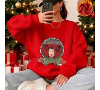 Shein 1 Pieza Sudadera de mujer con estampado del cartel de "Se busca" de los Ladrones Mojados Harry y Marv de "Solo en Casa", cómoda y con estilo