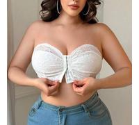 Shein 1 pieza Sujetador con cierre delantero de encaje para mujer de talla grande