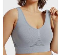 Shein 1 pieza Sujetador sin aros ni relleno, de malla transpirable y hueco, lencería cómoda para mujer de talla grande [El tamaño es pequeño, por favor pida