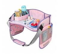 Shein 1 pieza Tablero de dibujo portátil de viaje para bebés, Tablero de dibujo lavable para niños, Bandeja de tablero de dibujo de pizarra blanca para auto