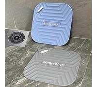 Shein 1 pieza Tapa cuadrada para desagüe de piso, almohadilla de silicona, anti-obstrucción, anti-insectos y anti-olor, pegatina para desagüe de baño y toca
