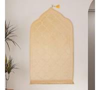 Shein 1 pieza Tapete esponjoso con relieve y diseño de farolillos en color beige, con borlas antideslizantes y gruesas. Se puede colgar o usar en el suelo,