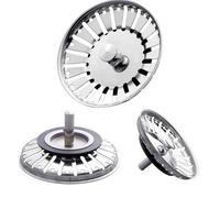 Shein 1 pieza Tapón de drenaje del fregadero portátil de acero inoxidable fregadero minimalista liso con abertura para casa restaurante